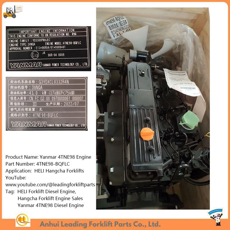 4TNE98|Pemasok Mesin Forklift HELI|Mesin Diesel Forklift Yanmar|Bagian Utama Forklift